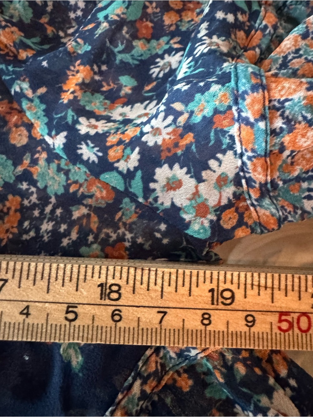 By Anthropologie Sheer Babydoll Floral Blouse Blue Size Small - Picture 10 of 10